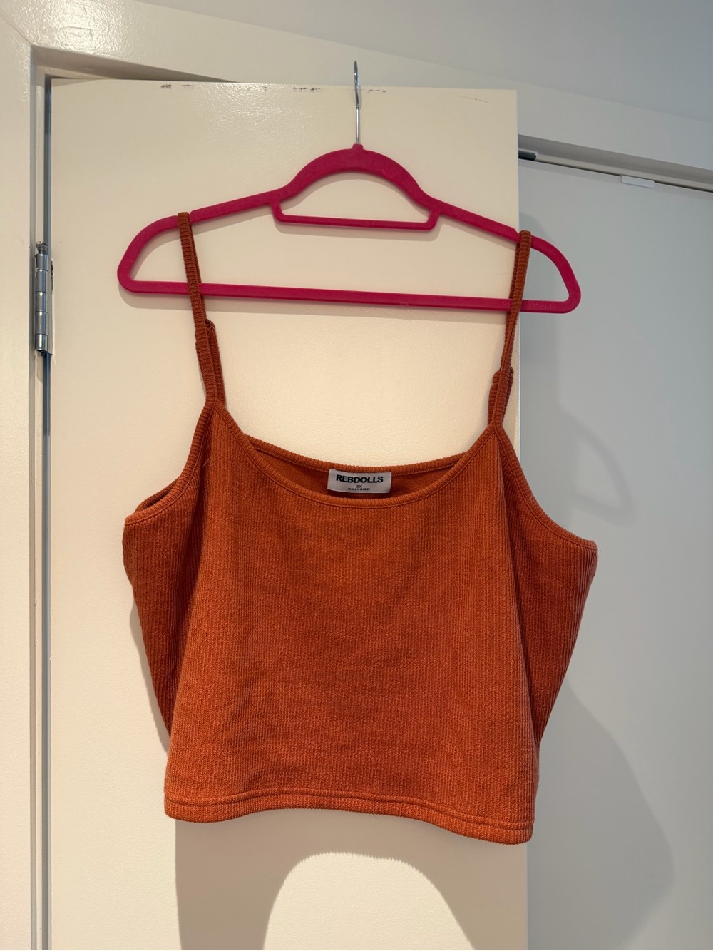 REBDOLLS Rust Orange Ribbed Crop Tank Top size 3X